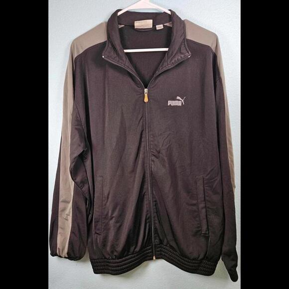 PUMA Men's Zip-Up Track Jacket - Black & Gray Size Large - Picture 1 of 6